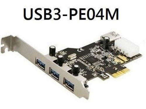 USB 3.0 SuperSpeed 4-Port (3 Ext/1 Int) PCI Express Card, Regular & Low-Profile