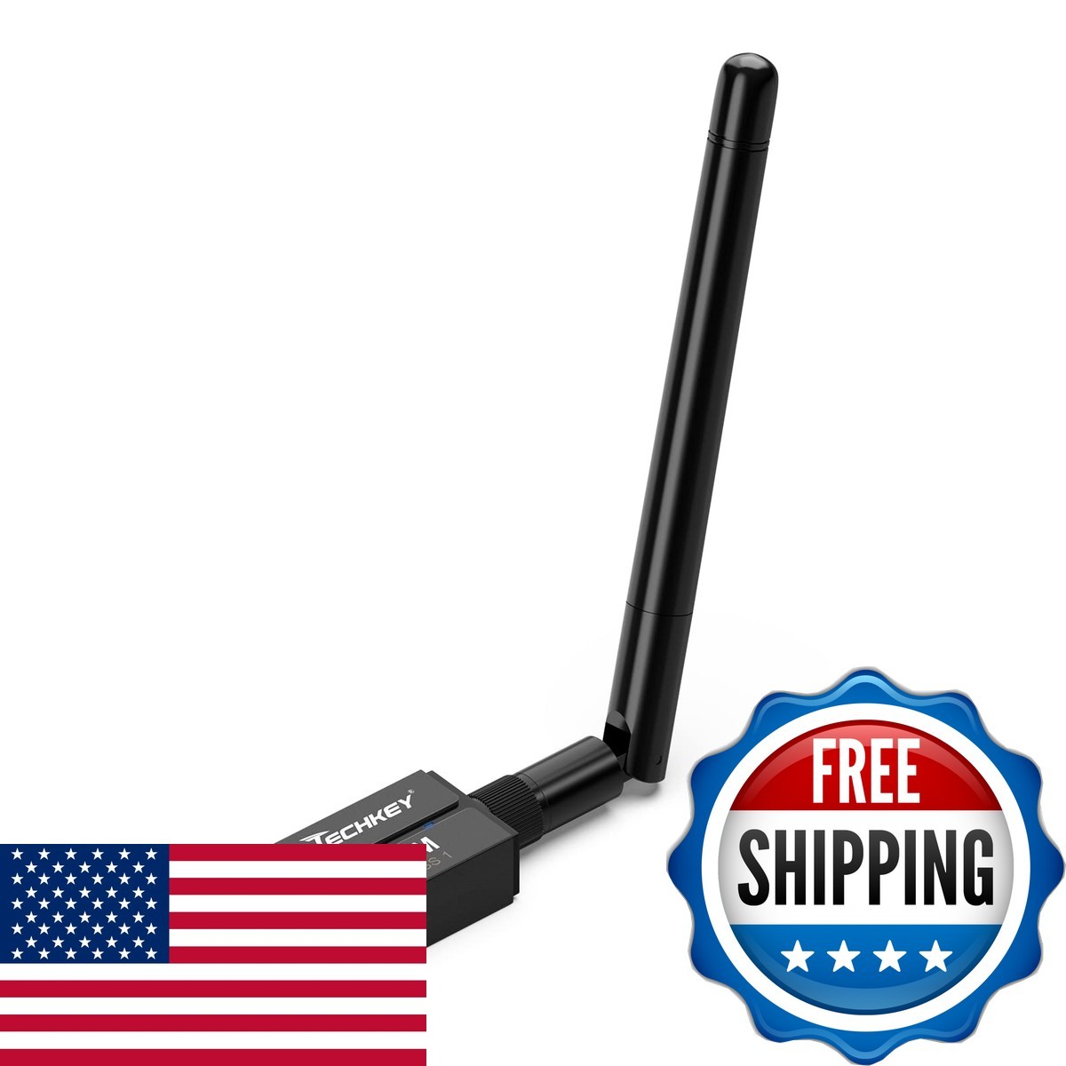 Techkey Long Range USB Bluetooth 5.3 Adapter Desktop PC - 328FT Wireless