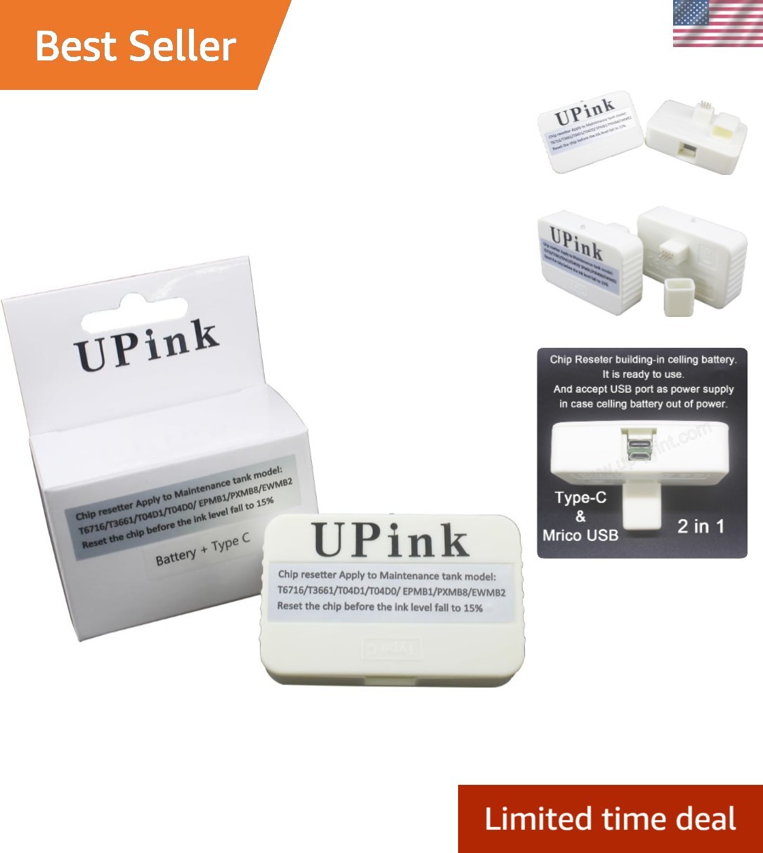 Printer Maintenance Chip Resetter for L6490, XP-5100, and More - Keep Printing
