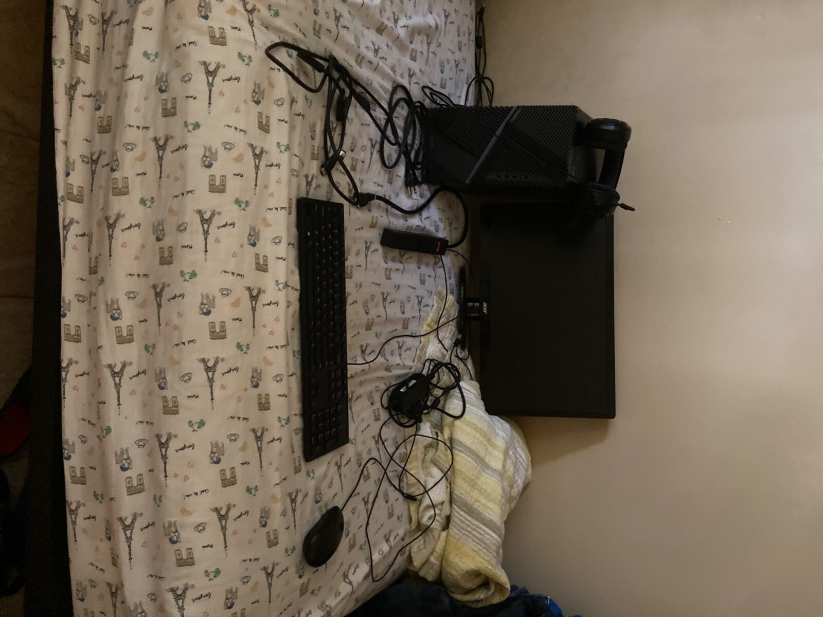 Full working used gaming setup with dell g5 computer and acer 75hz monitor