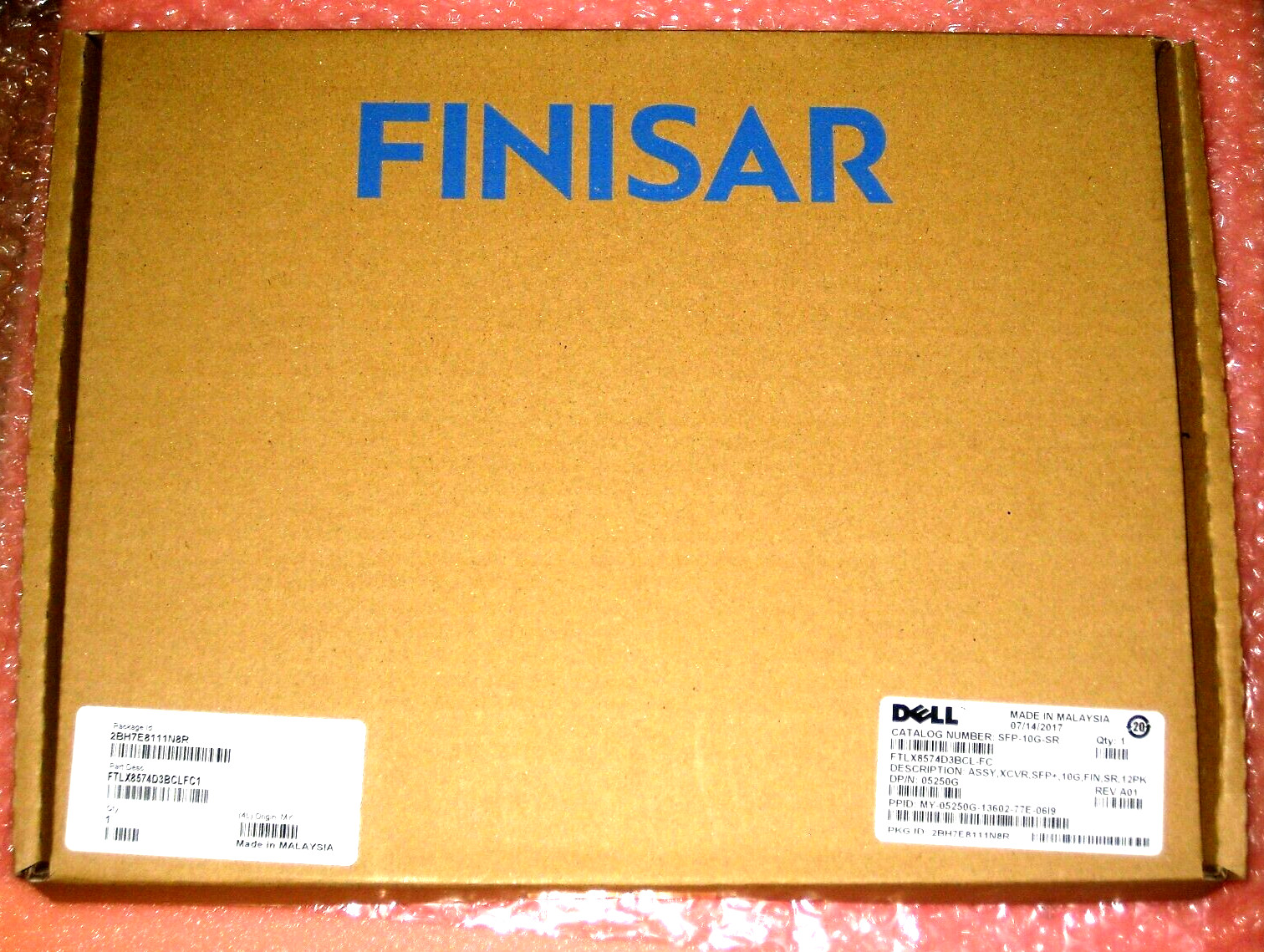 LOT 12x NEW DELL FTLX8574D3BCL-FC XCVR 10Gb SFP+ 400m 0WTRD1 100% OEM Retail pk