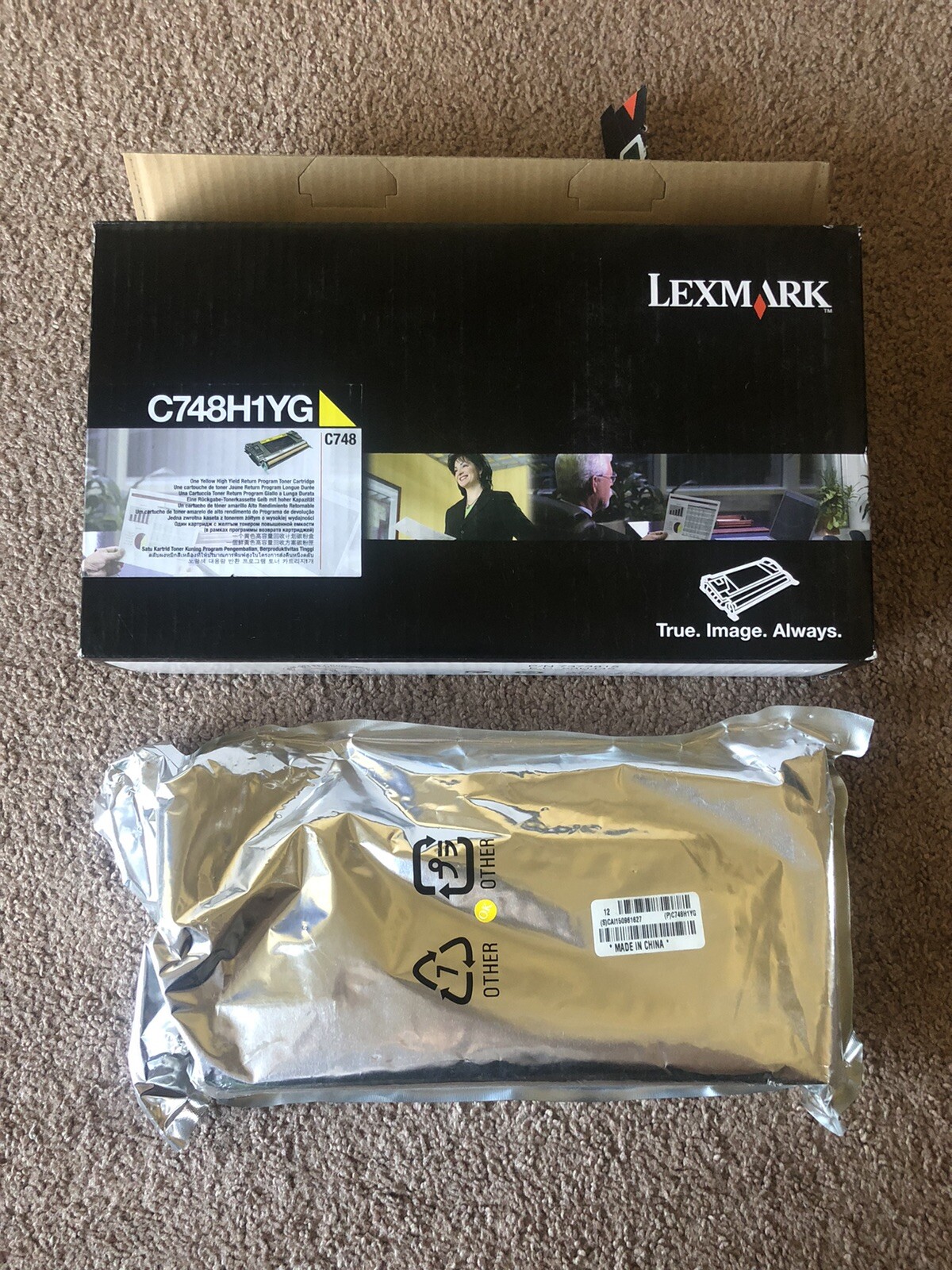 Genuine Lexmark C748H1YG Yellow High Yield Lot Of 2 Toner Cartridge C748 LOOK