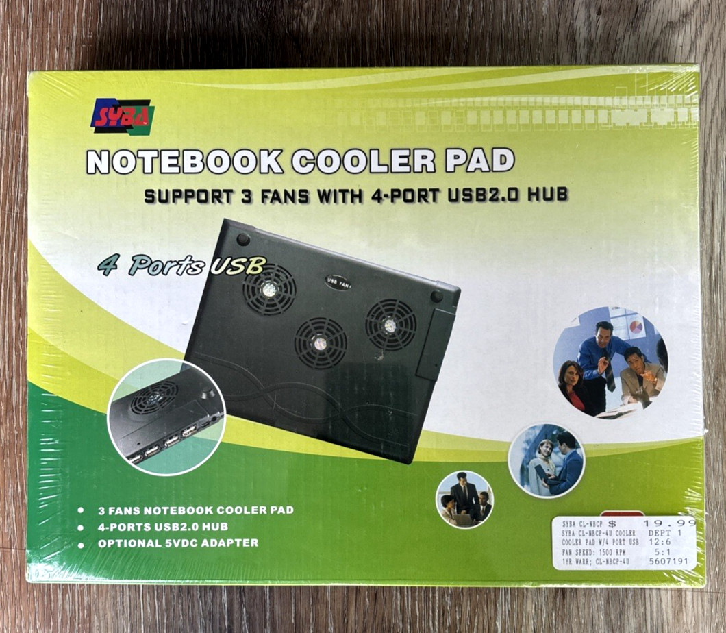 SYBA Notebook Cooler Supports 3 Fans With 4-Port USB 2.0 HUB