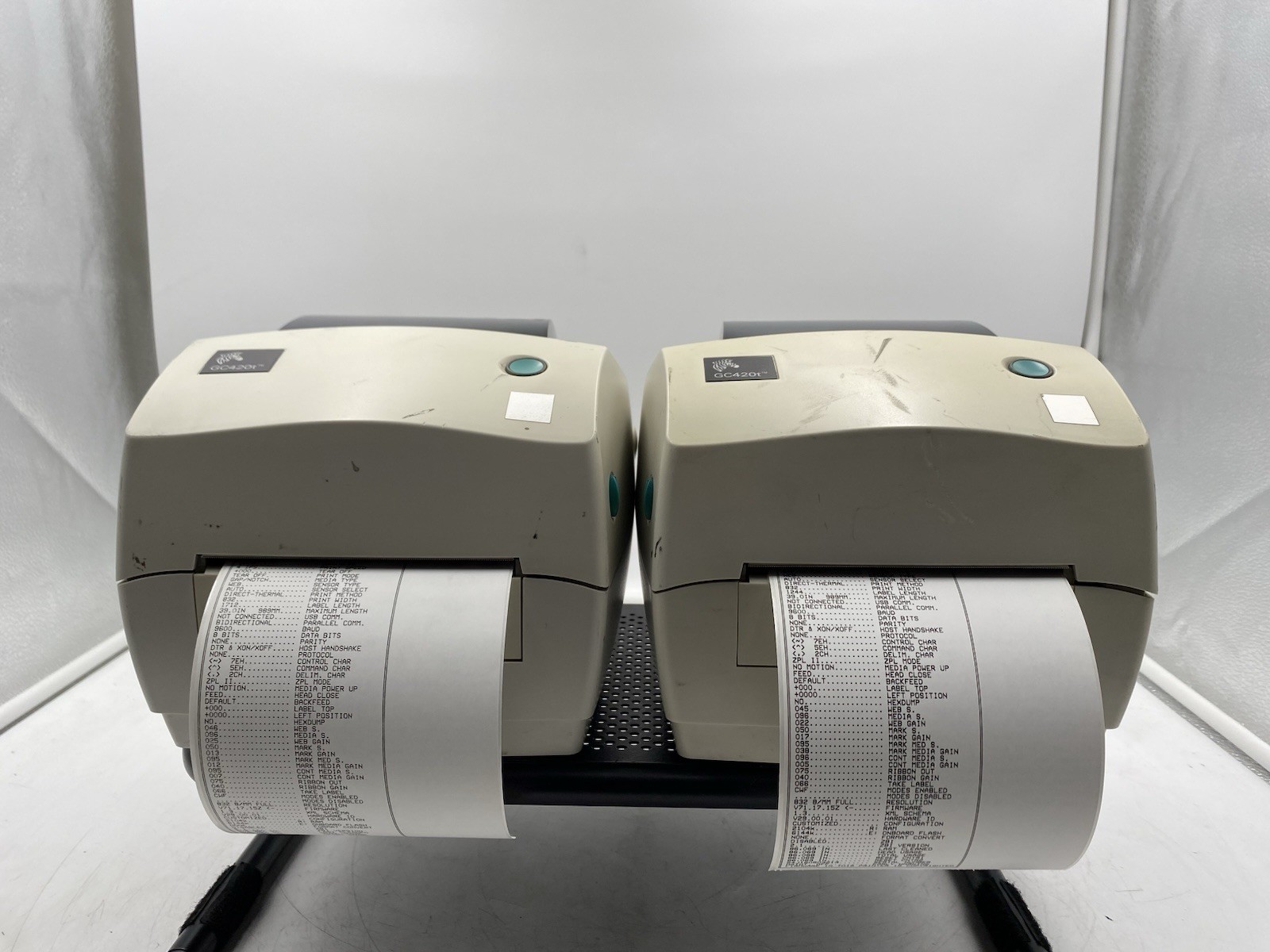 Lot of 2 Zebra GC420T Thermal Barcode transfer Label Tag Printer
