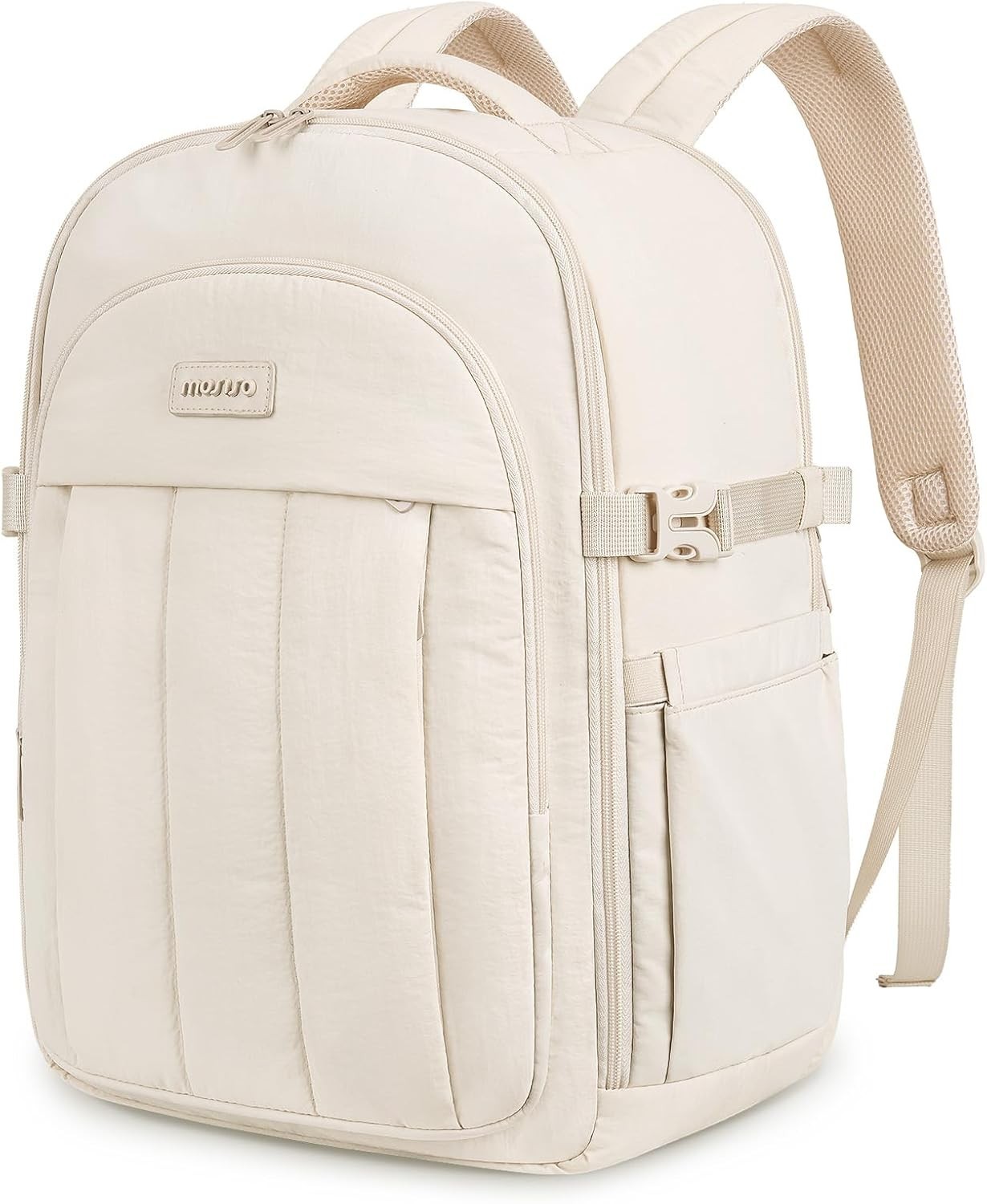 MOSISO 30L Travel Backpack for Women, 16.93 x 11.81 x 9.45 inches, Sand