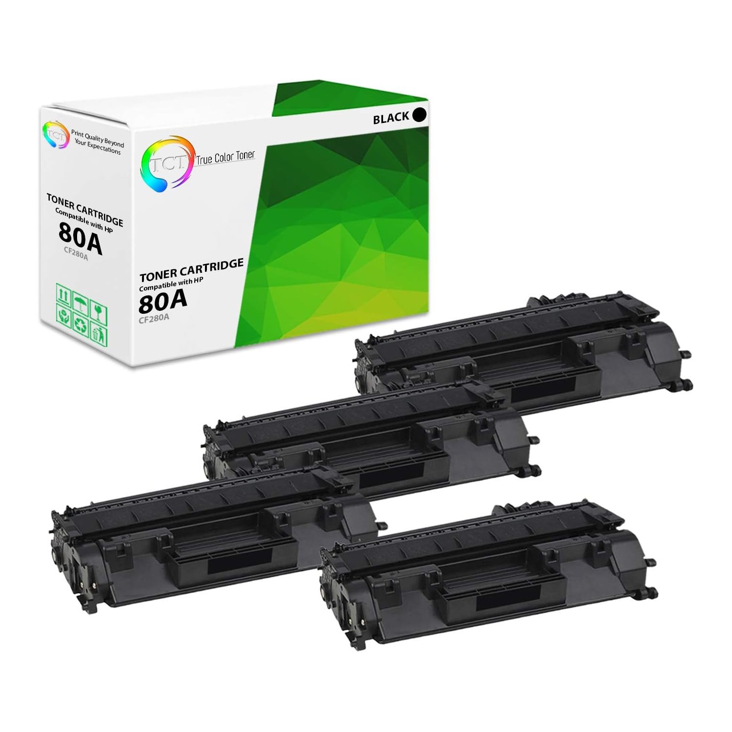 TCT 4 Black CF280A 80A Toner Cartridges For HP LaserJet Pro 400 M401dn M425dn