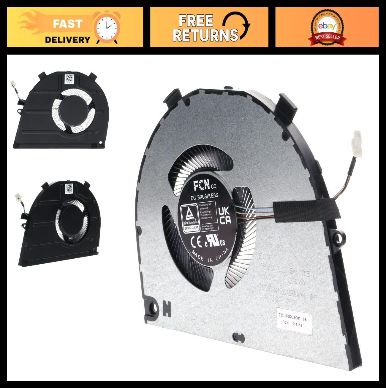 High-Performance Replacement CPU Cooling Fan for Dell Vostro Inspiron 16 7620 2-