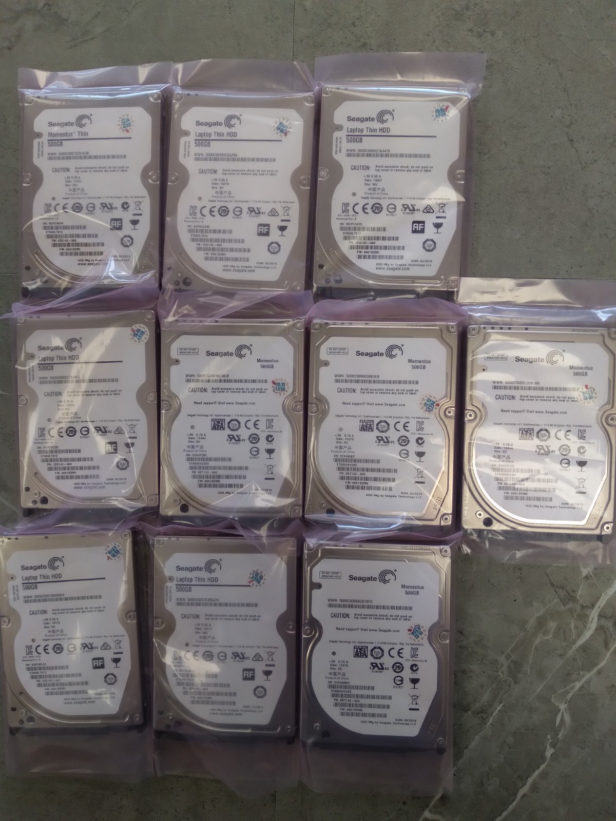 10 pcs 500GB 2.5 HDD Seagate