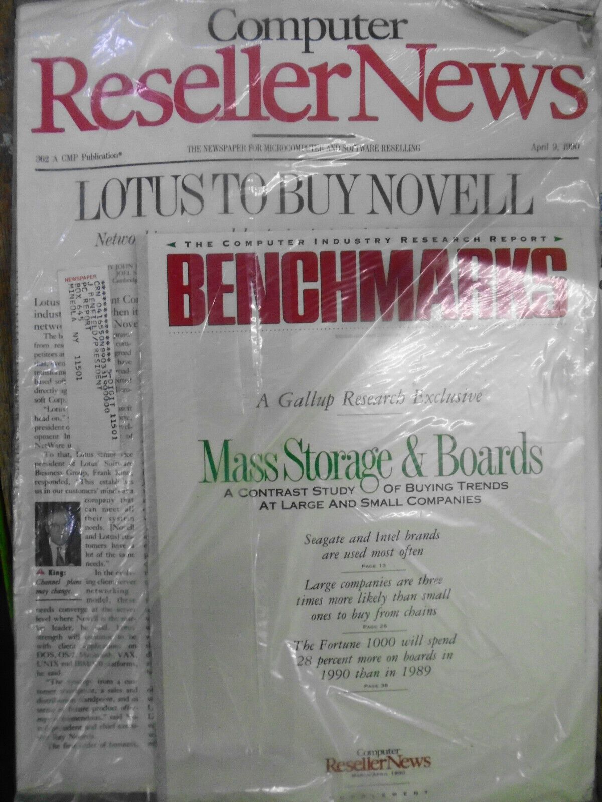 Computer Reseller News - April 9, 1990 -  Extra Benchmarks report - Sealed, new