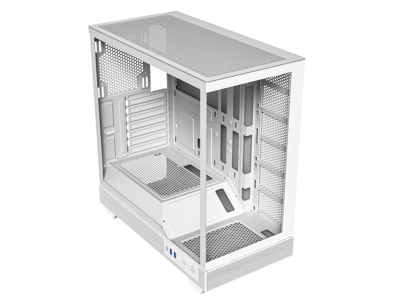 DIYPC IDX6-W-NF White Dual USB3.0 / Type C Tempered Glass ATX Gaming Computer