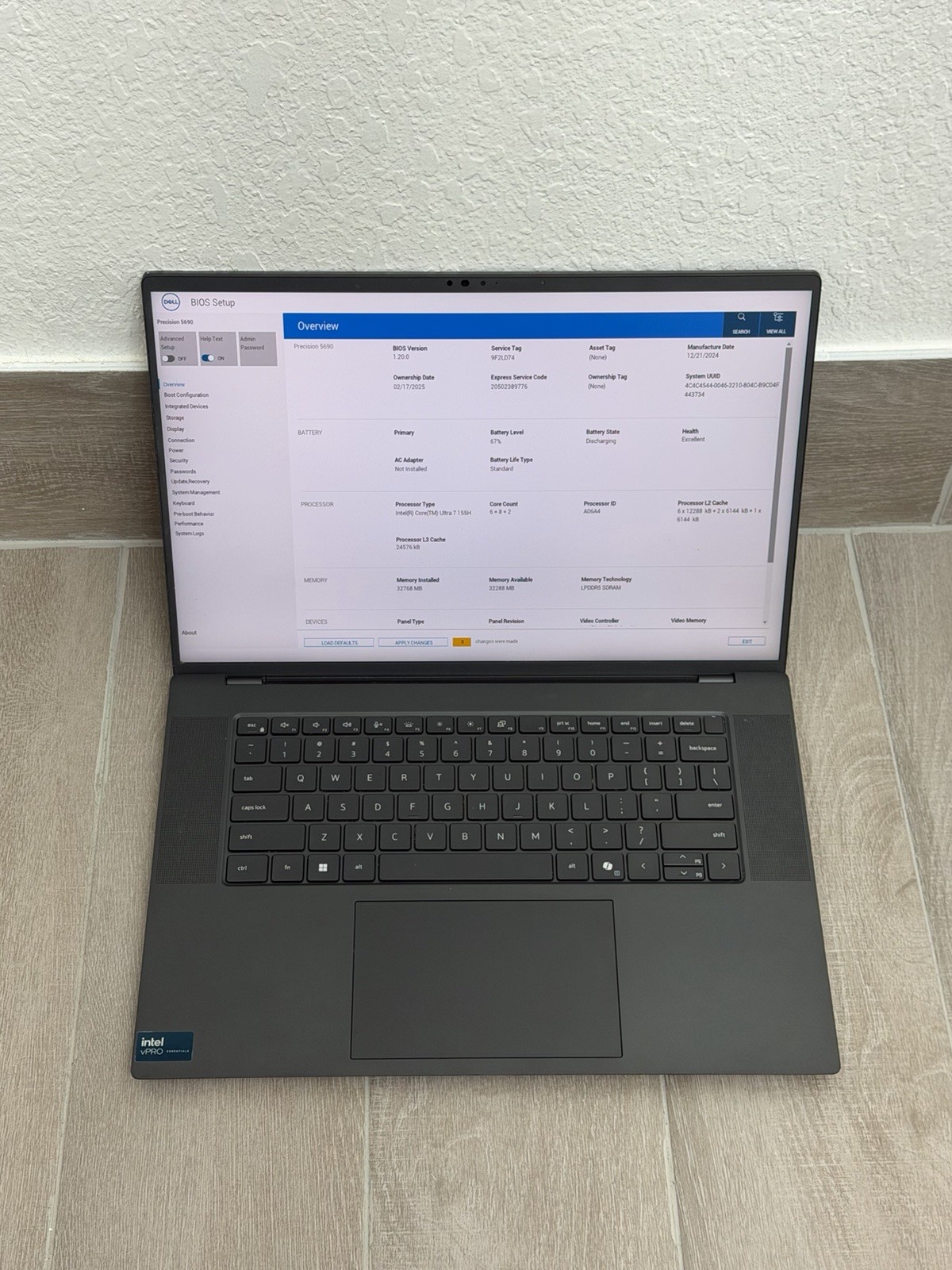 "For Parts" Dell Precision 5690 16" Core Ultra 7 155H RTX 1000 32GB RAM No SSD