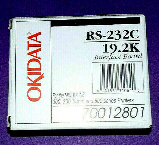 Okidata 70012801 RS-232C 19.2K Interface Board For Microline 300 300T 500 Turbo