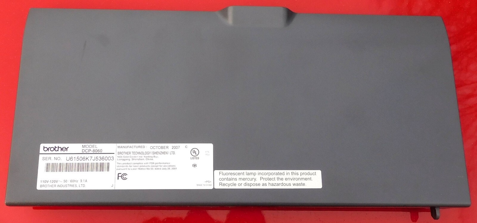 Genuine Brother DCP-8060 Rear Access Door, OEM Printer