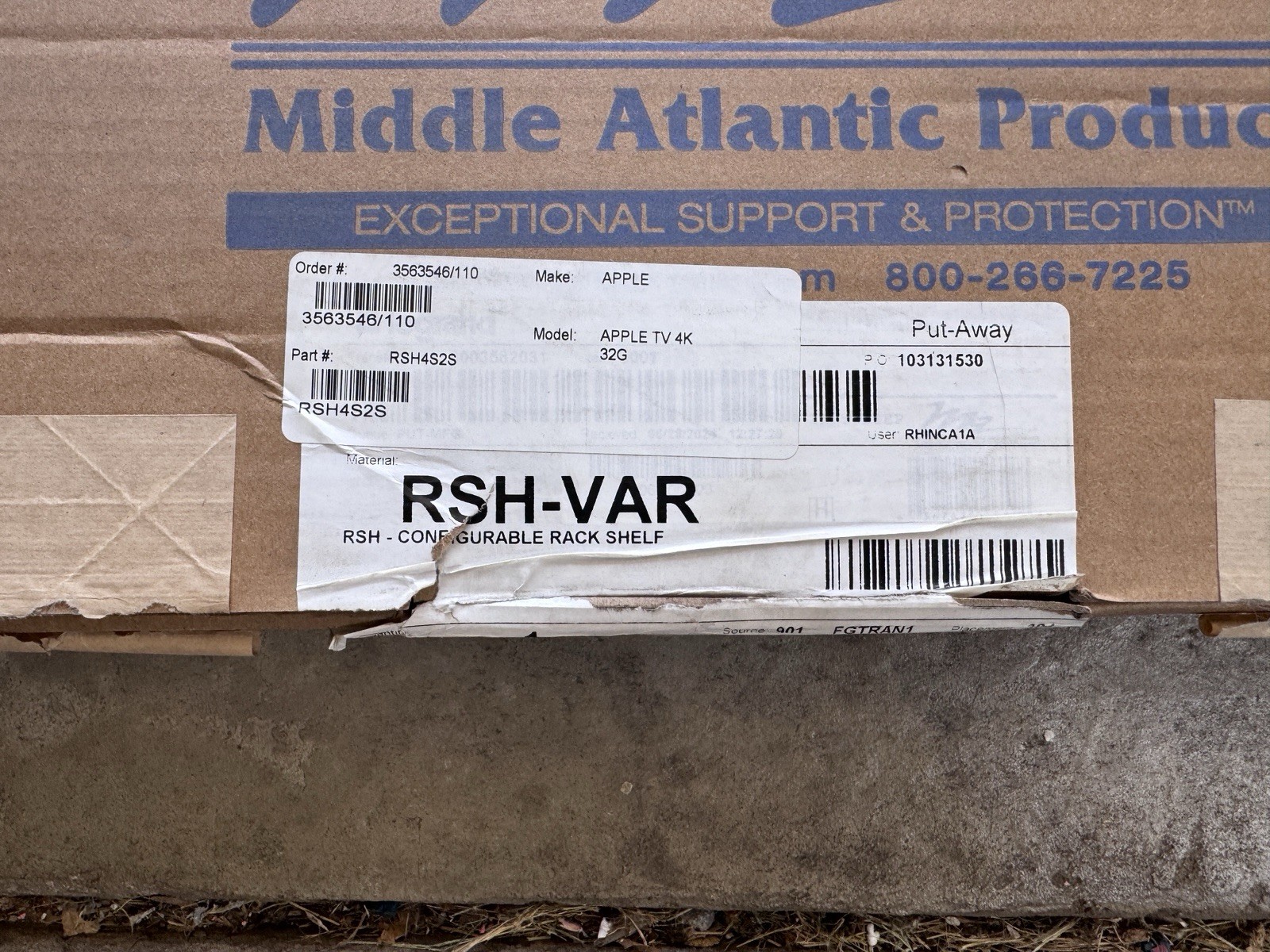 Middle Atlantic RSH4S2S 2U Custom Rack Shelf 11.5” Deep Vented Rackmount Shelf