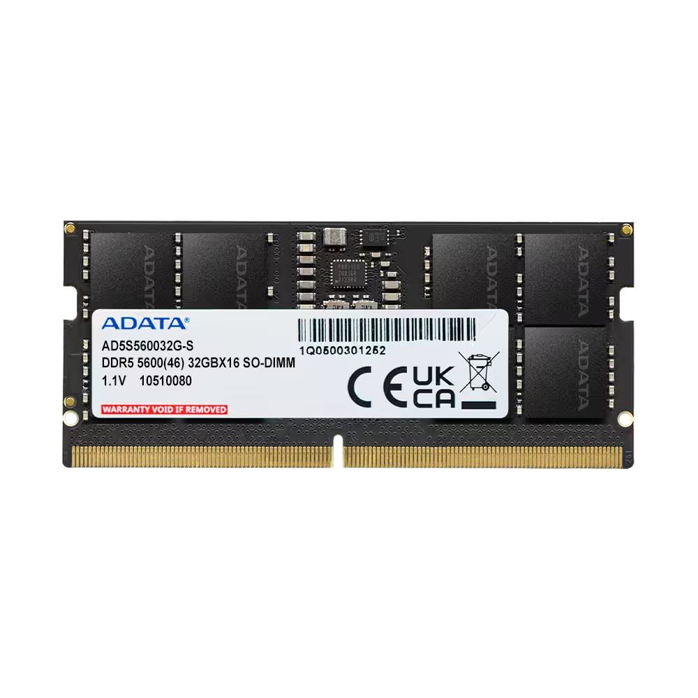 ADATA 32GB DDR5 NOTEBOOK MEMORY 5600MHz SODIMM LIFE WTY