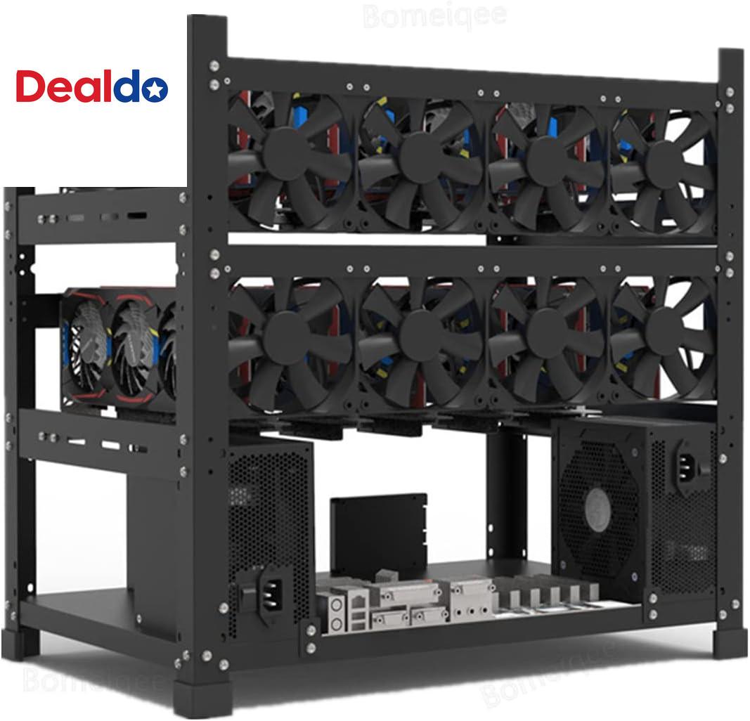 Mining Rig Frame for 12GPU, Steel Open Air Miner Mining Frame Rig Case, Support
