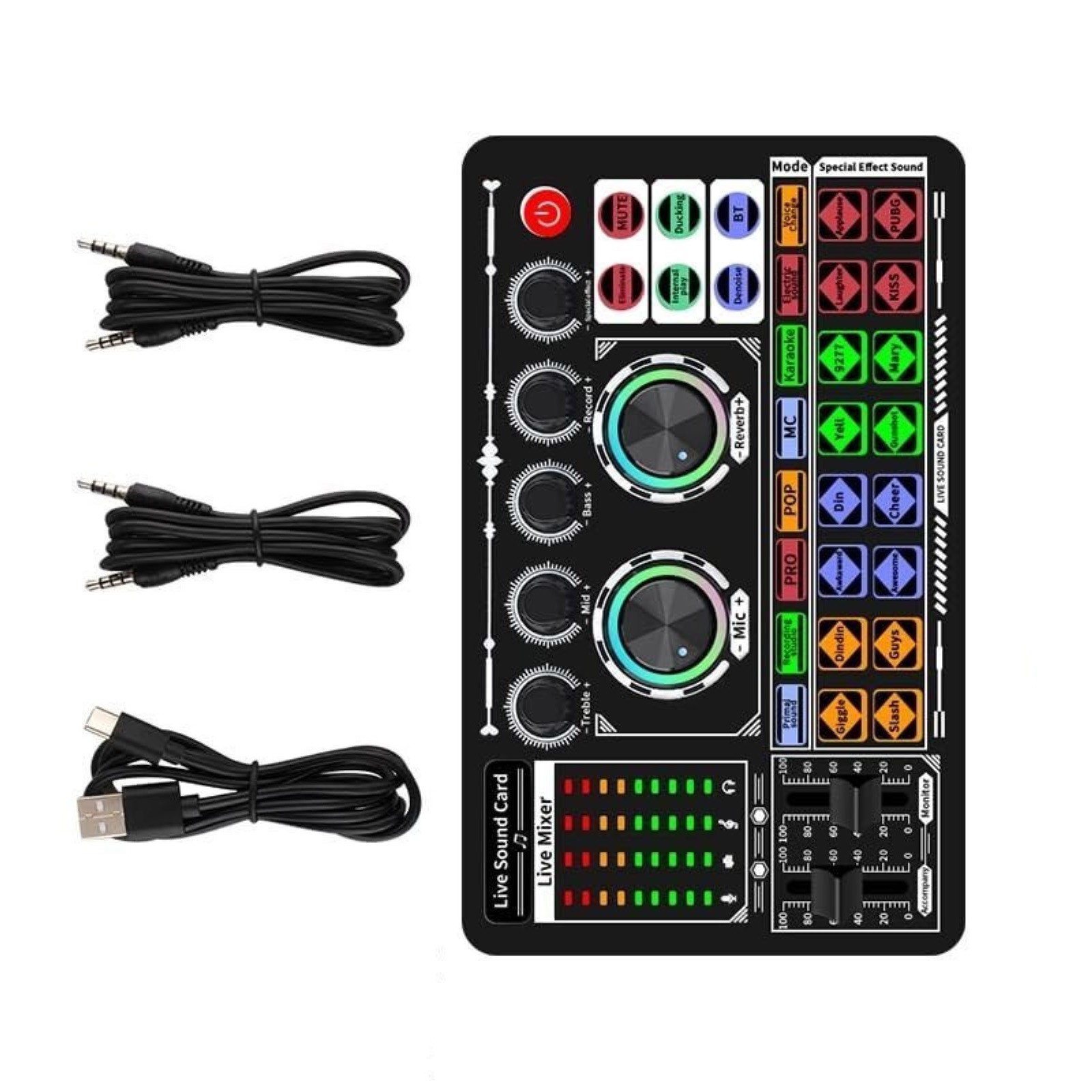 F999 Live Sound Card Live Streaming Appliance Microphone Audio Card Equipment