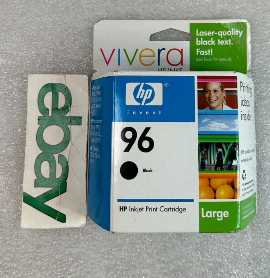 Genuine OEM HP Vivera 96 Black Ink Cartridge Expired New Sealed Damaged Free S/H