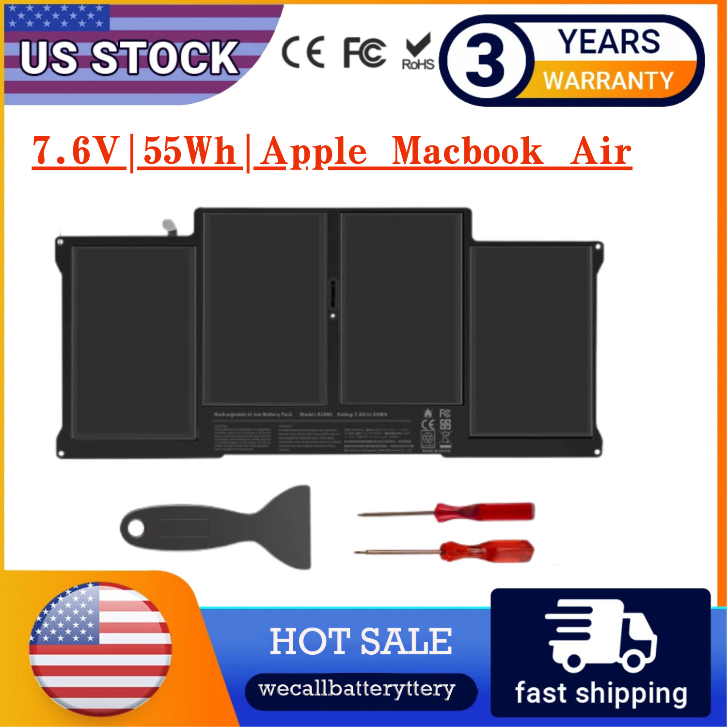 A1466 Battery for MacBook Air 13'' A1369 A1496 A1405 A1377 2013 2014 2015 2017