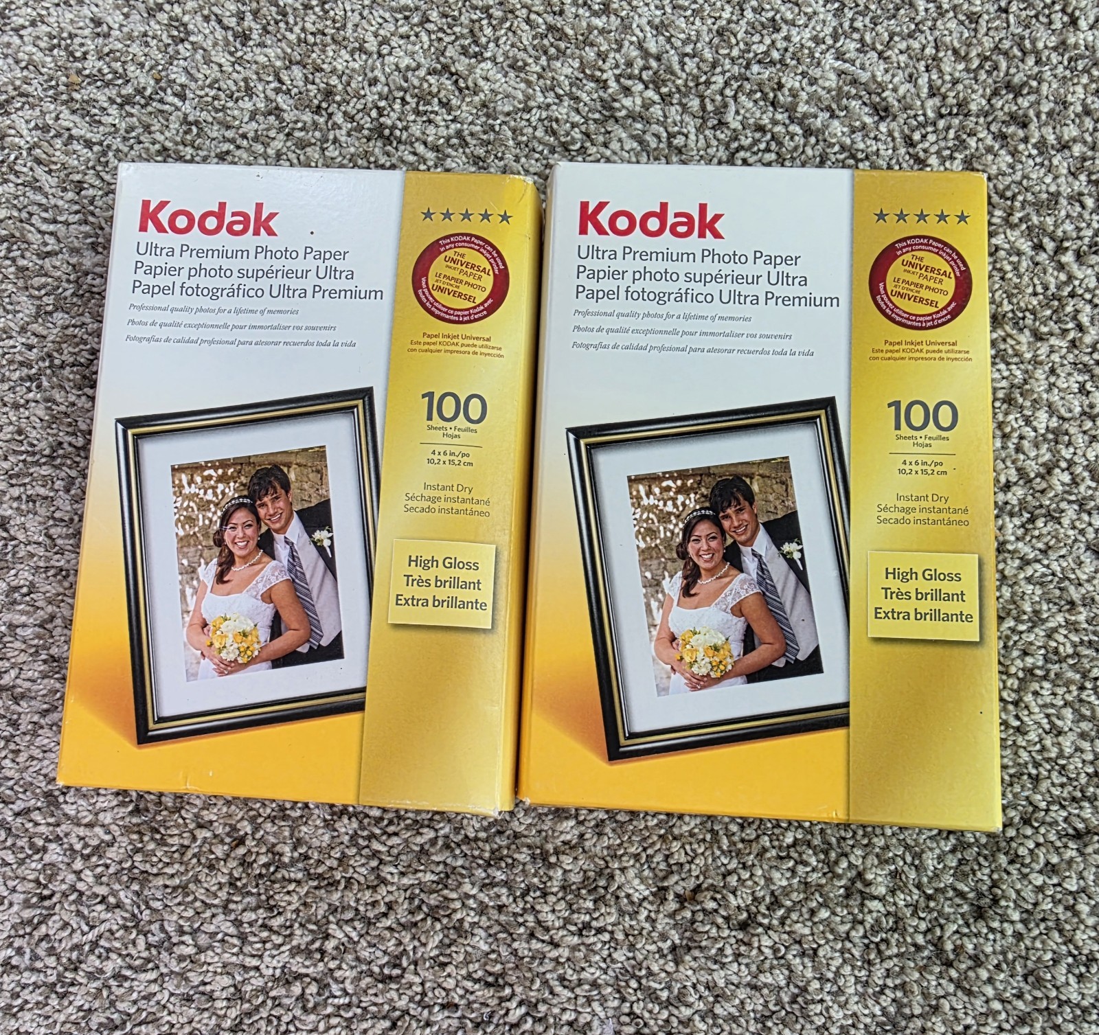 Kodak Ultra Premium 4x6 Photo Paper 100 Sheets Instant Dry  High Gloss 2 Pk