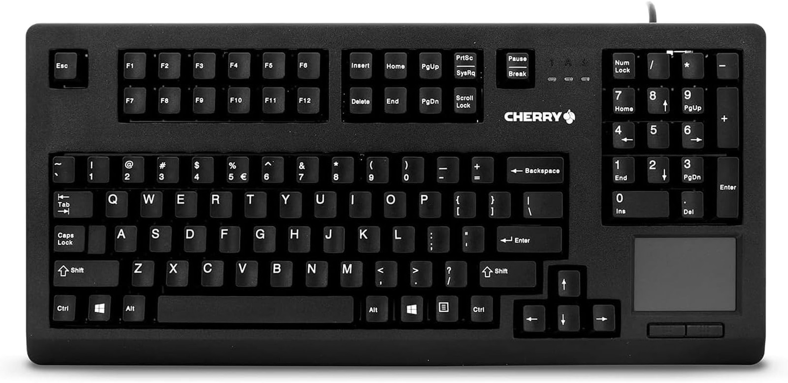 G80-11900, Compact Industrial Keyboard with Number Pad, Touchpad & 2 Mouse Butto