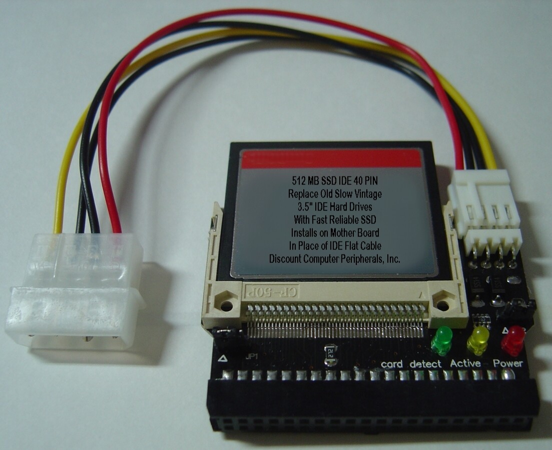 Replace Worn Out 3.5" IDE Drives with 512 Megabyte DOM SSD 40 PIN IDE CF Card