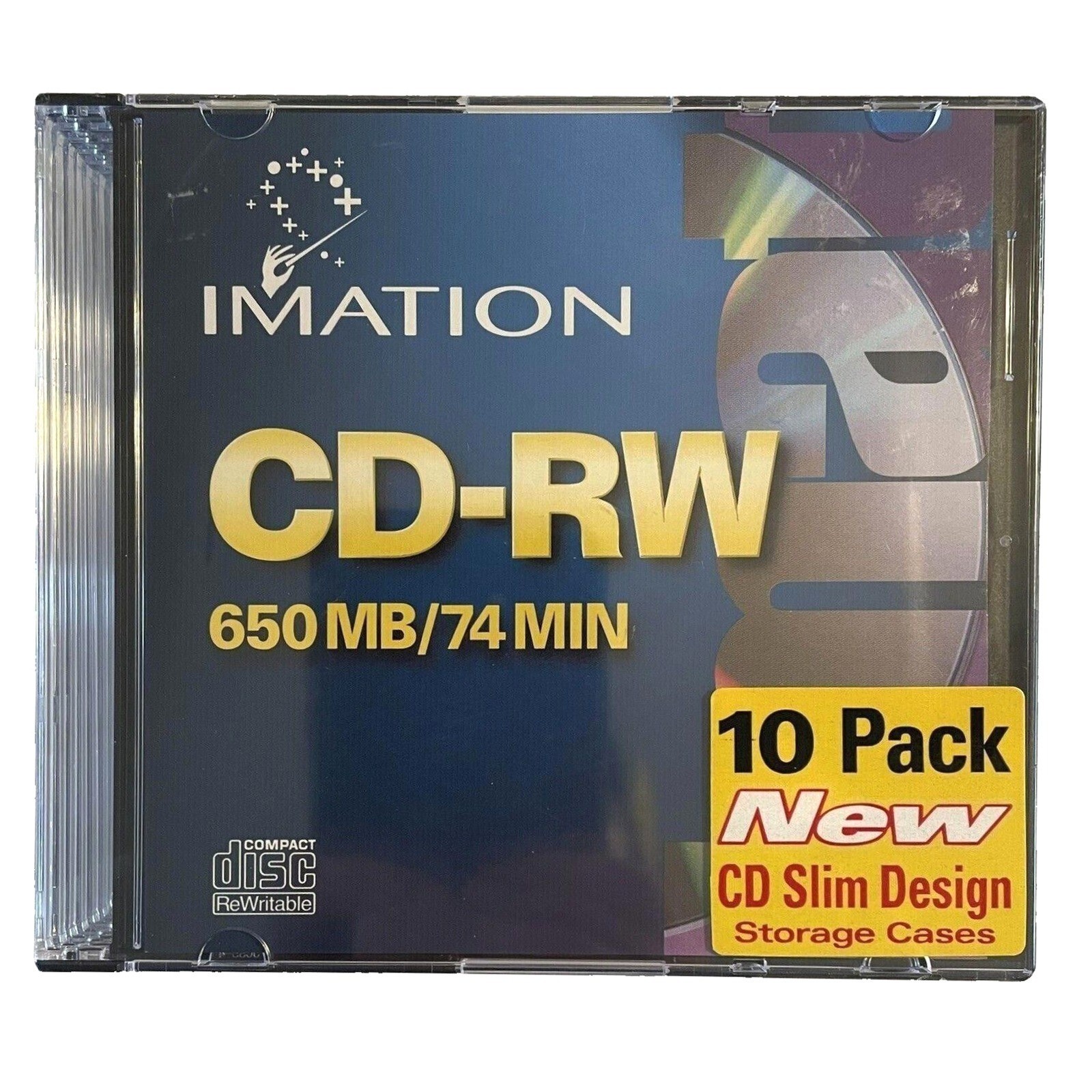 Imation CD-RW 650MB 74 Min Rewritable Discs 10 Pack Slim Cases New 51122 40955