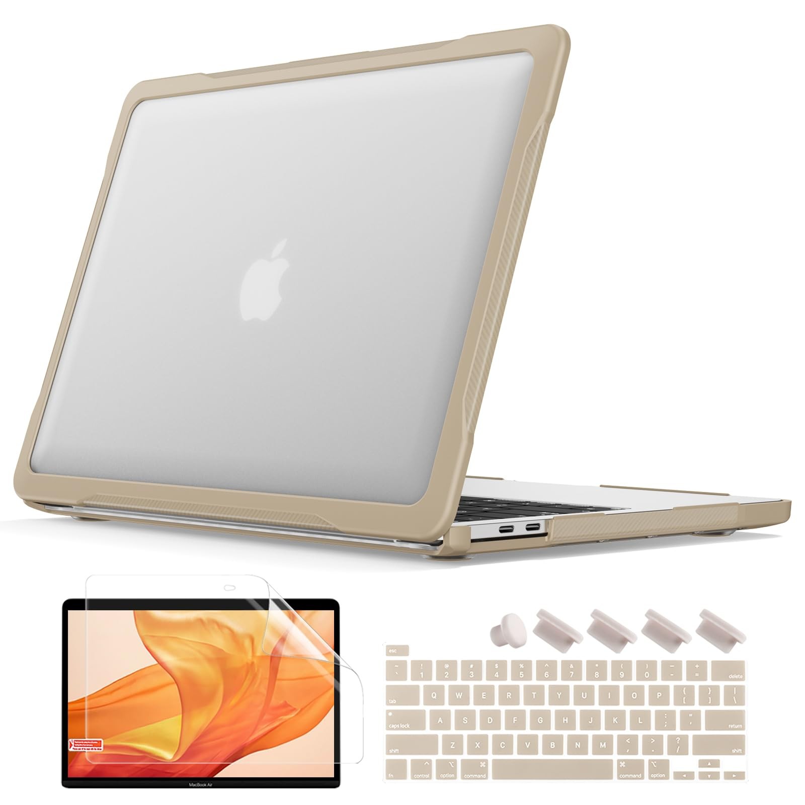 4-in-1 Ultimate Case for MacBook 13 inch 2022 2020, Khaki