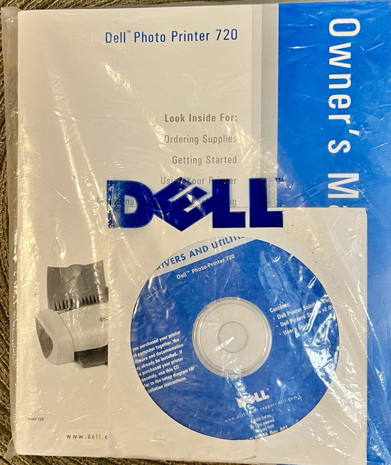 NEW CD Dell Photo All -in-one printer 720 cd and owners manual  Released in 2004