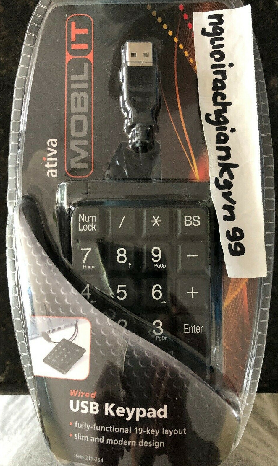 Ativa Mobil It Wired USB Keypad/211-294/19-key Layout NIB AN ESSENCE ON THE GO