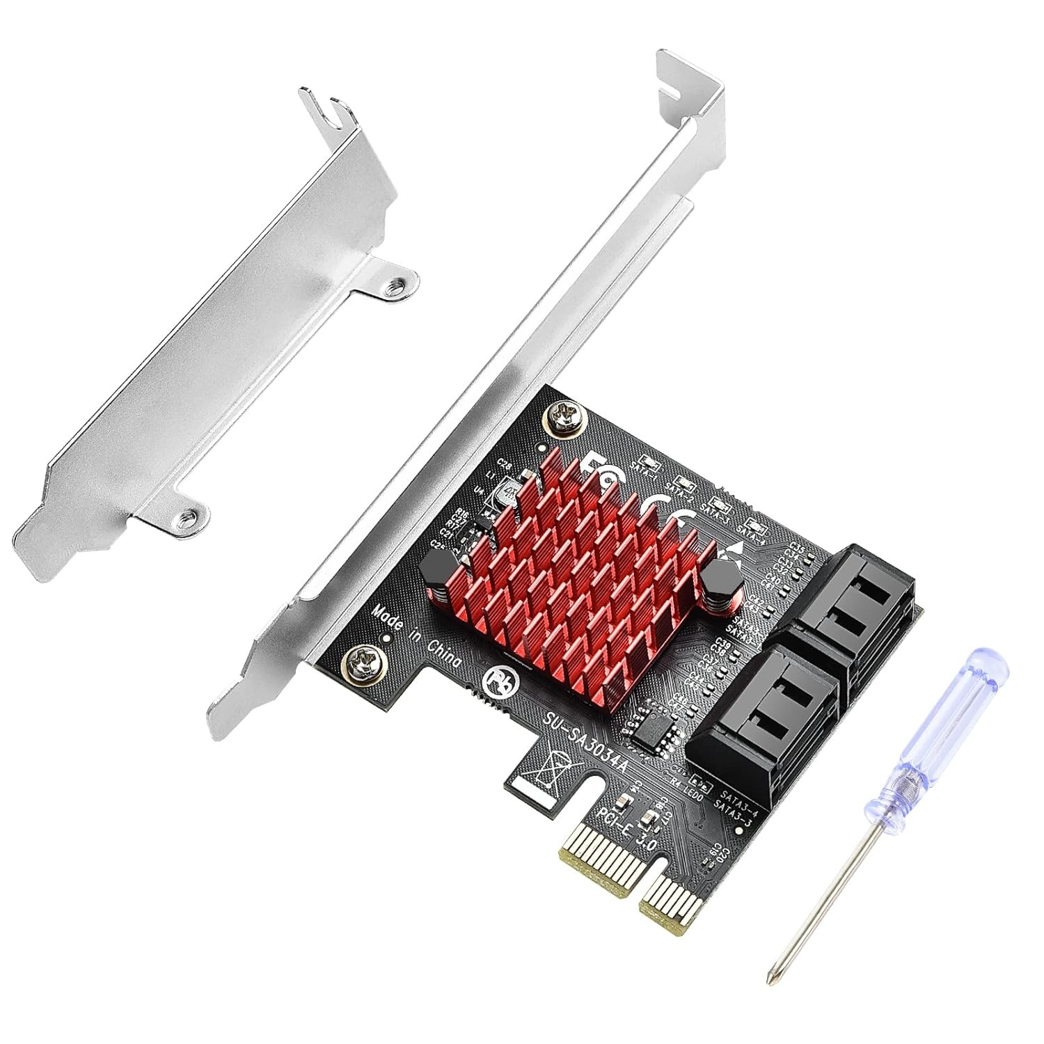 ELUTENG PCI-E to Storage Adapter 4 Ports PCIe Expansion Card 6Gbps SATA3.0 Contr