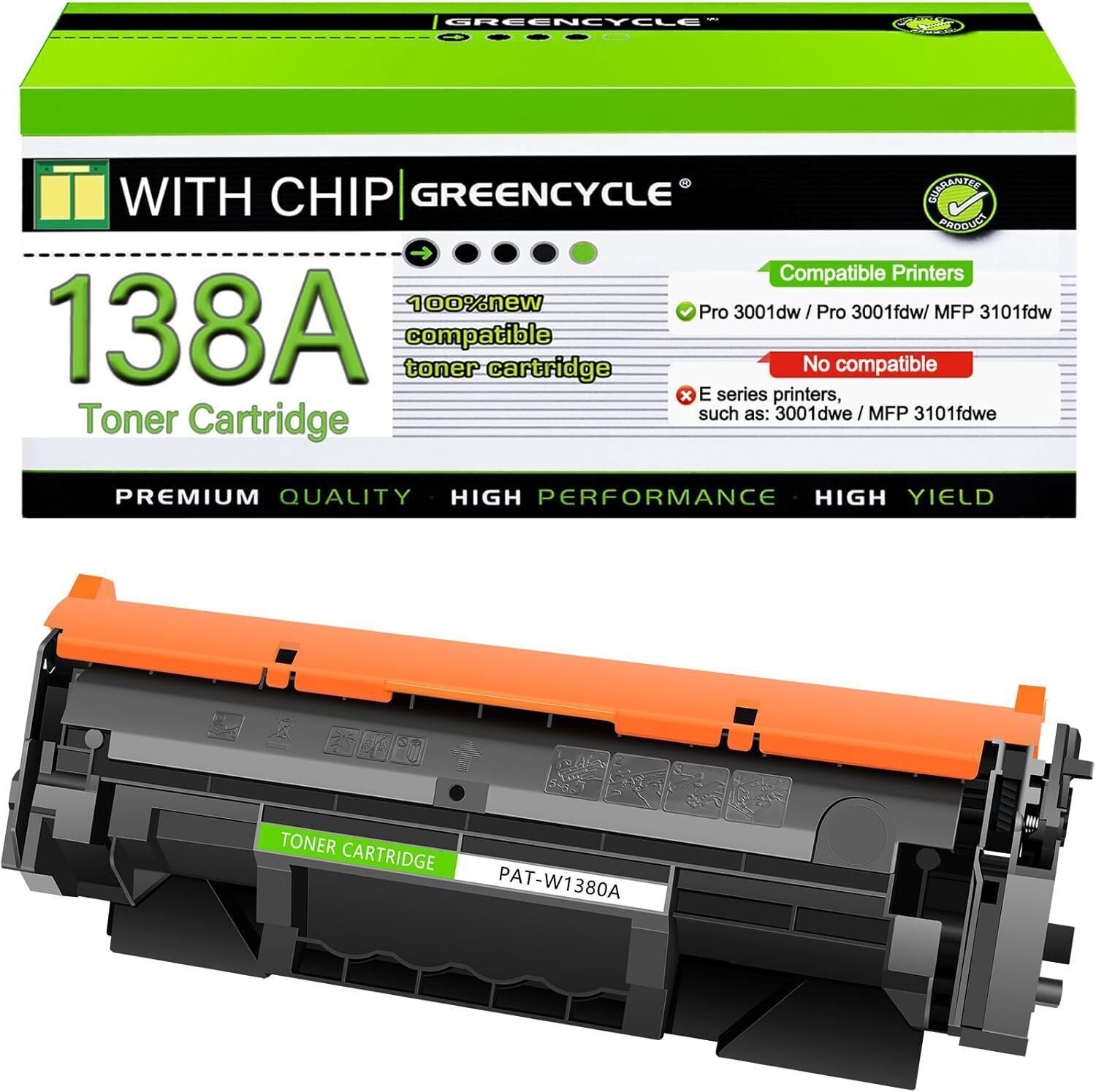 1PK W1380A Toner with Chip For 138A HP LaserJet Pro 3001dw 3001fdw MFP 3101fdw