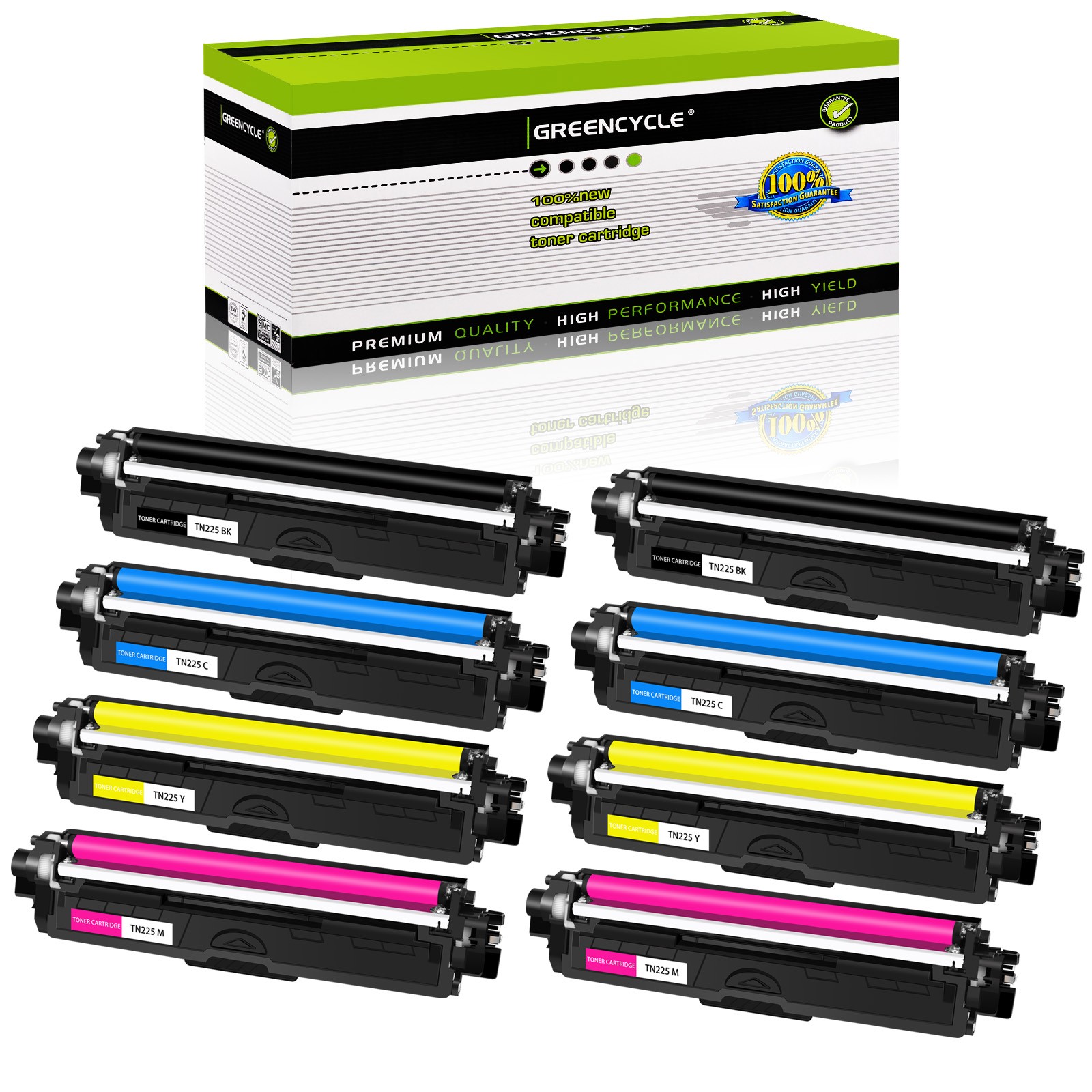 8 Set TN221 TN225 BCYM Toner Fits for Brother HL-3150CDN MFC-9130CDW DCP-9020CDN