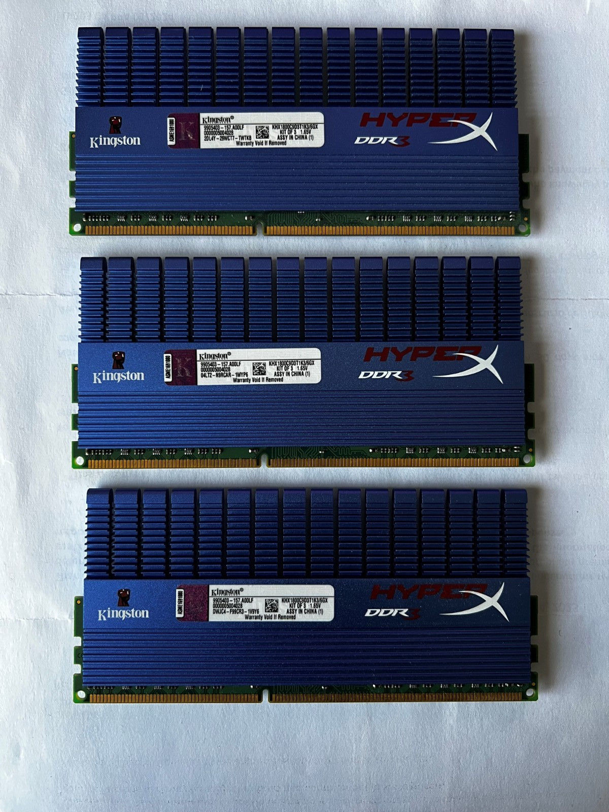 Kingston Hyper DDR3-1800 CL9 SDRAM - Triple Channel Memory Kit