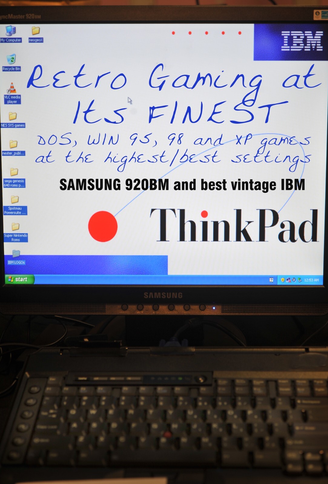 Win 95 98  ALL IN ONE RETRO Gaming IBM A31  P4 & HI-END SAMSUNG monitor 5x4 FAST