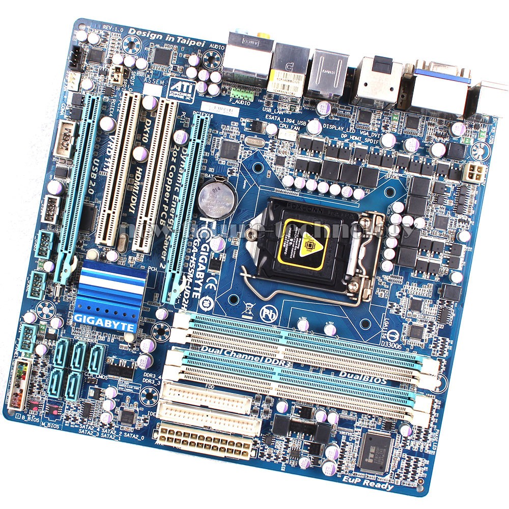 Gigabyte Motherboard GA-H55M-UD2H, LGA 1156, Intel H55 Chipset, DDR3 Memory
