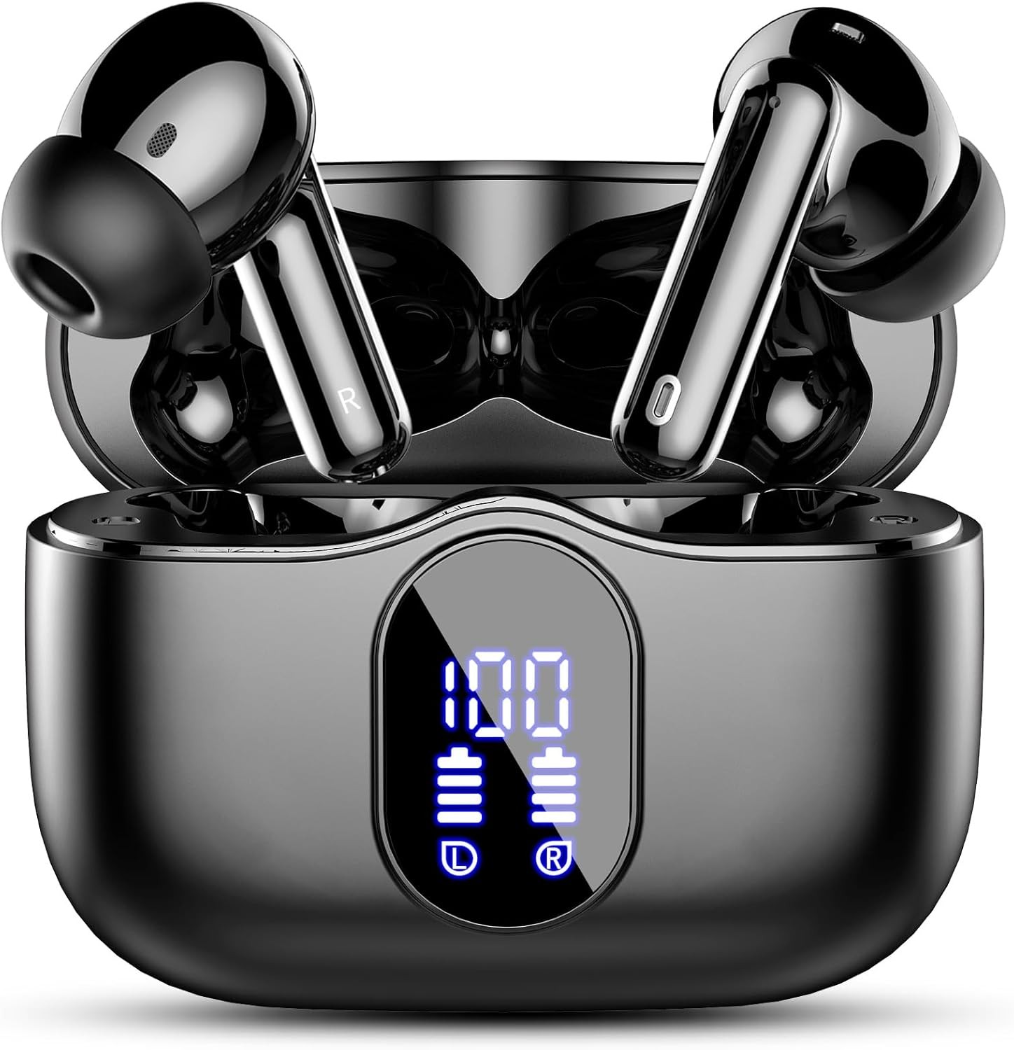 Case for Wireless Earbuds, Bluetooth 5.4, Noise Cancelling Mic, IP7 Waterproof
