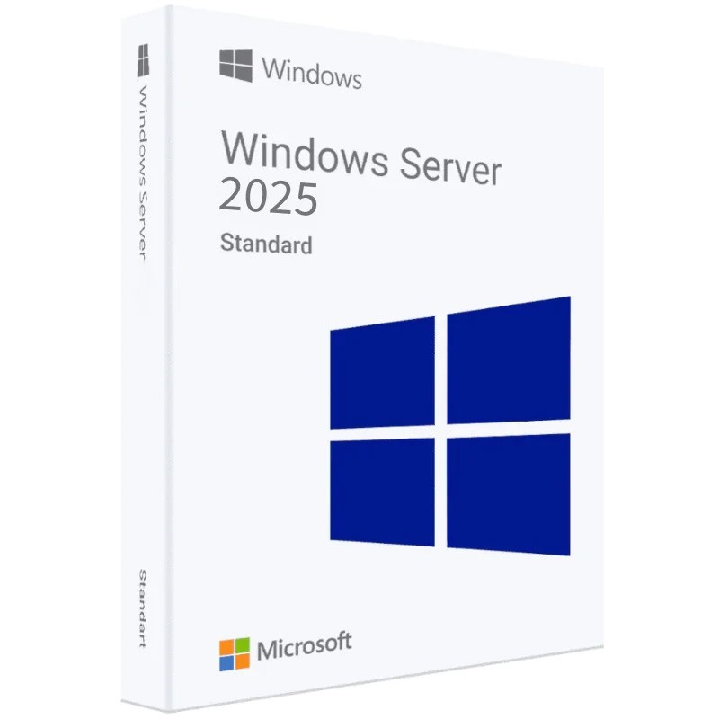 Windows Server 2025 Standard with 50 CALs, 16 Cores. Retail License, English.