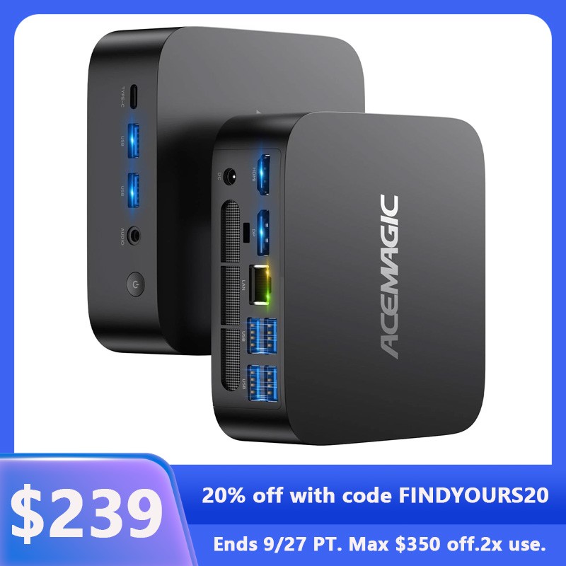 ACEMAGIC K1 Mini PC Win 11 Pro,Ryzen R2544 16GB DDR4 RAM 512GB SSD, WiFi 5 BT4.2