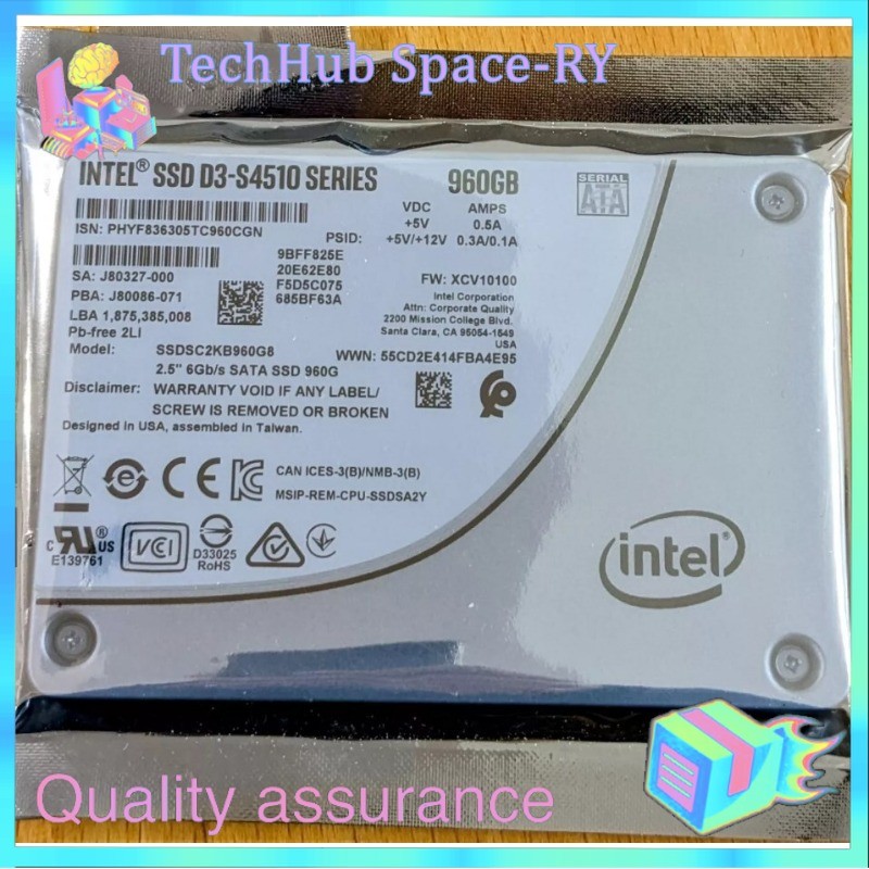Used Intel D3 S4510 960GB SSD 2.5" SATA 6Gb/s SSDSC2KB960G8 Solid State Drive