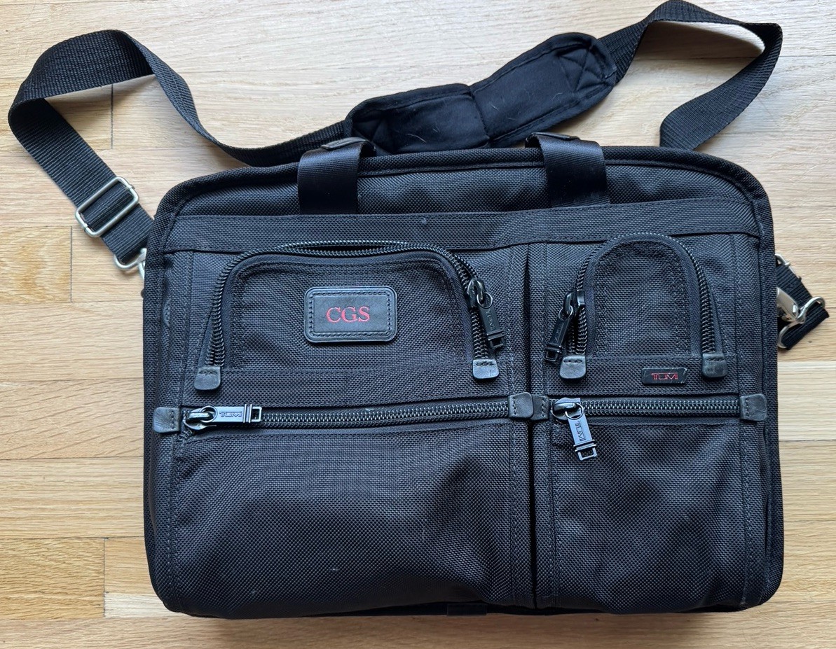 TUMI Alpha T-Pass 26141DH Laptop Bag Expandable Briefcase Luggage Black Nylon