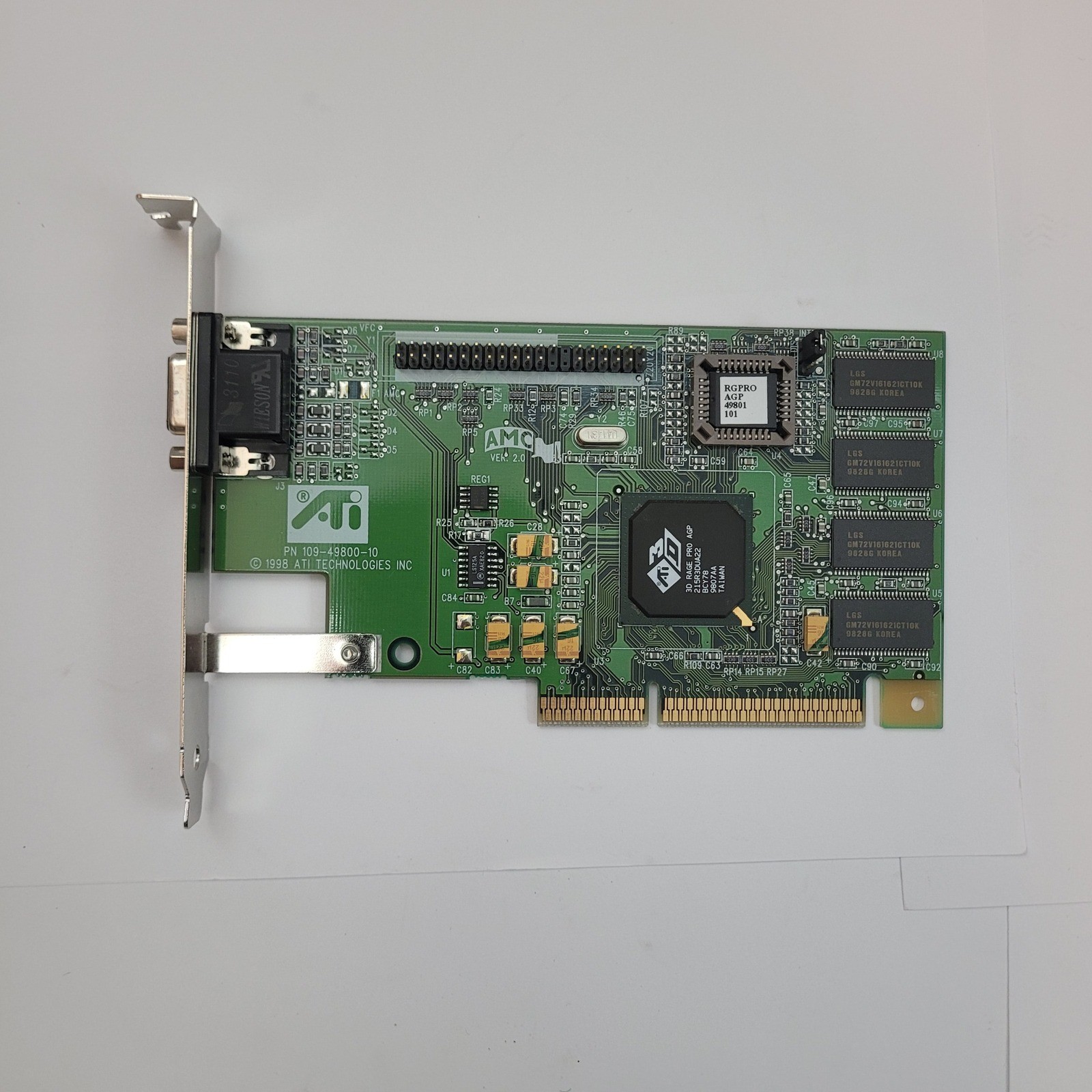 ATI 3D Rage Pro AGP Graphics Card 8MB VGA Video Card 109-49800-10 Vintage PC