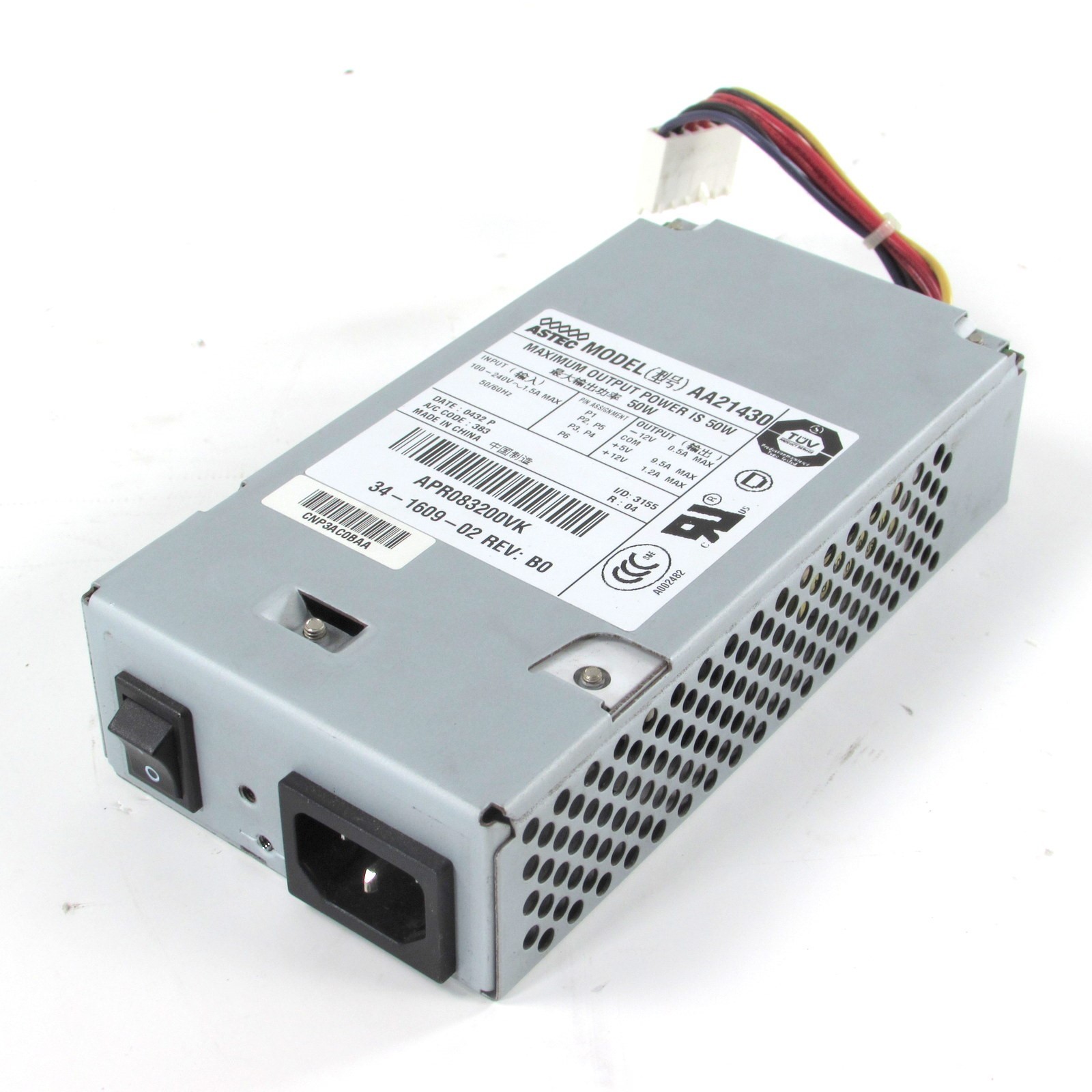 Astec AA21430 Power Supply 50W 100-240VAC Input 12VDC 1.2A , 5VDC 9.5A Output