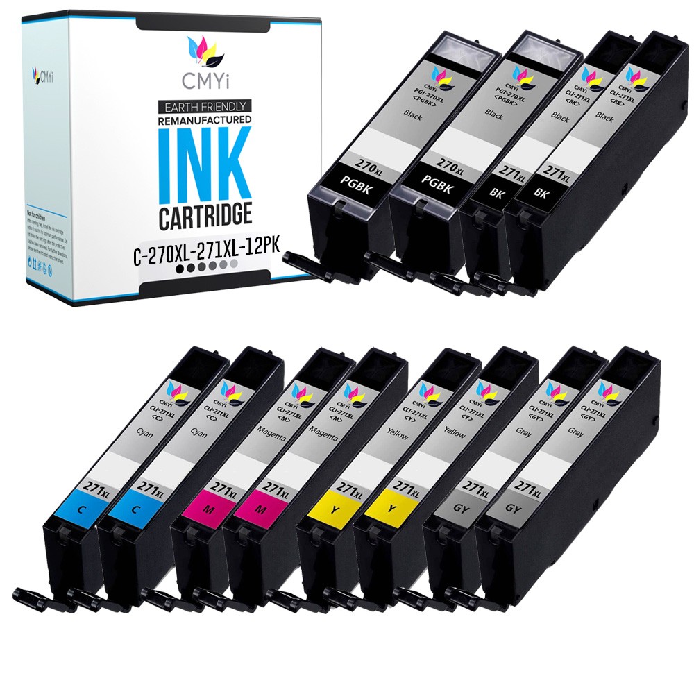 CMYi 12PK Ink 270 271 XL Cartridges for Canon PIXMA MG7700 MG7720 TS8020 TS9020