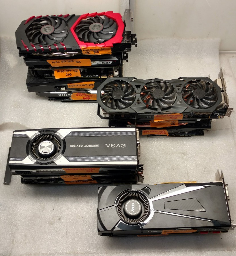 Lot of 13x Mixed Nvidia/AMD Gaming Graphics cards 970/1060 etc