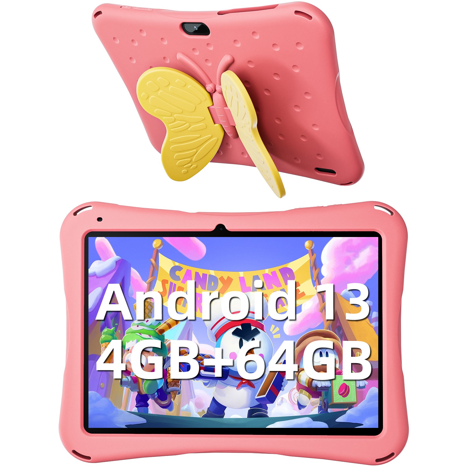 Kids Tablet 10.1 inch Android 13 Tablet for Kids 4GB+64GB ROM with Shockproof