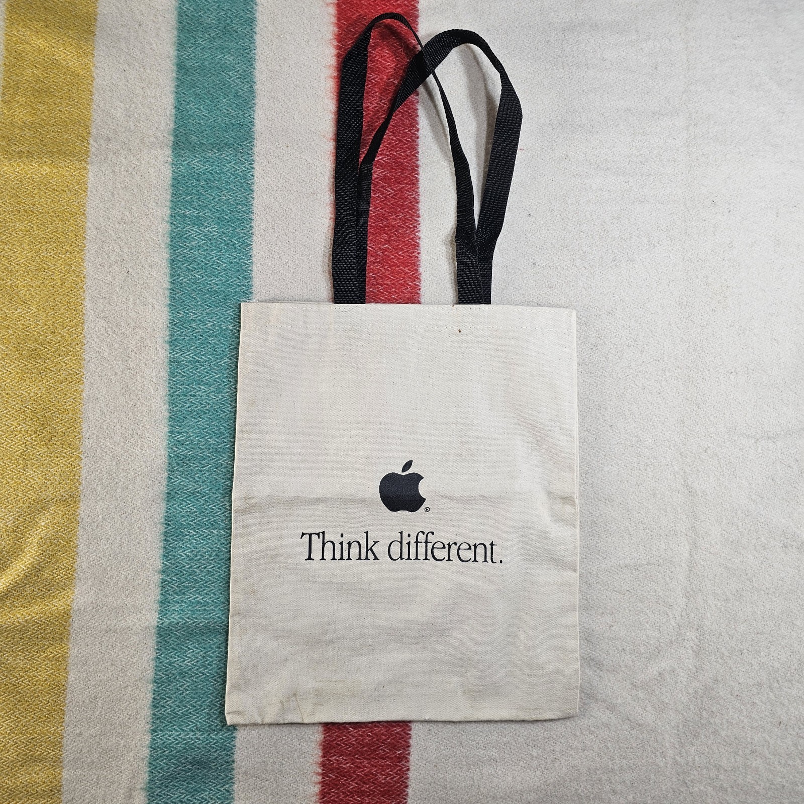 Vintage 1990s Apple Macintosh "Think Different" Computer Canvas Tote Bag 