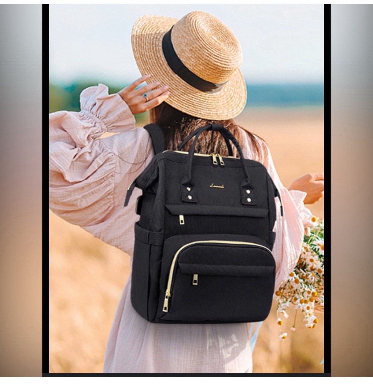 LOVEVOOK Laptop Backpack Women, School Bag, Contrasting Colors Design, Fit 17”