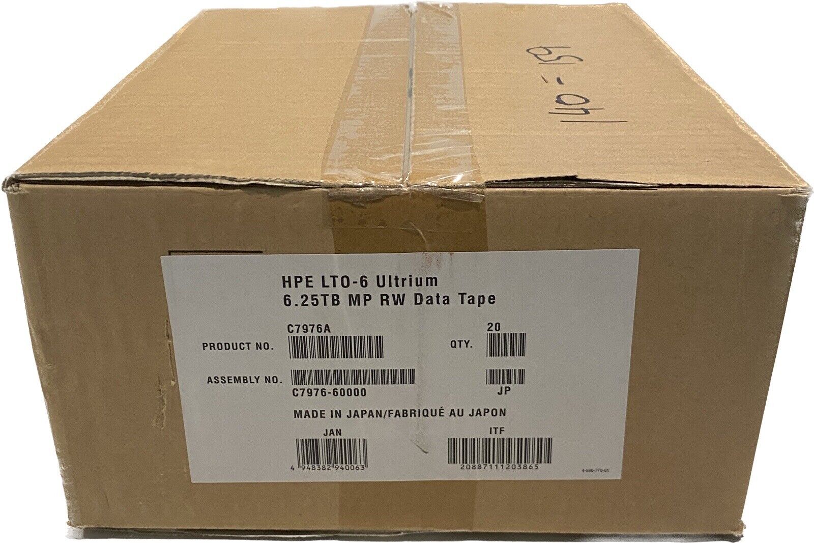 HP HPE LTO-6 Ultrium 6.25TB MP RW Data Tape C7976A