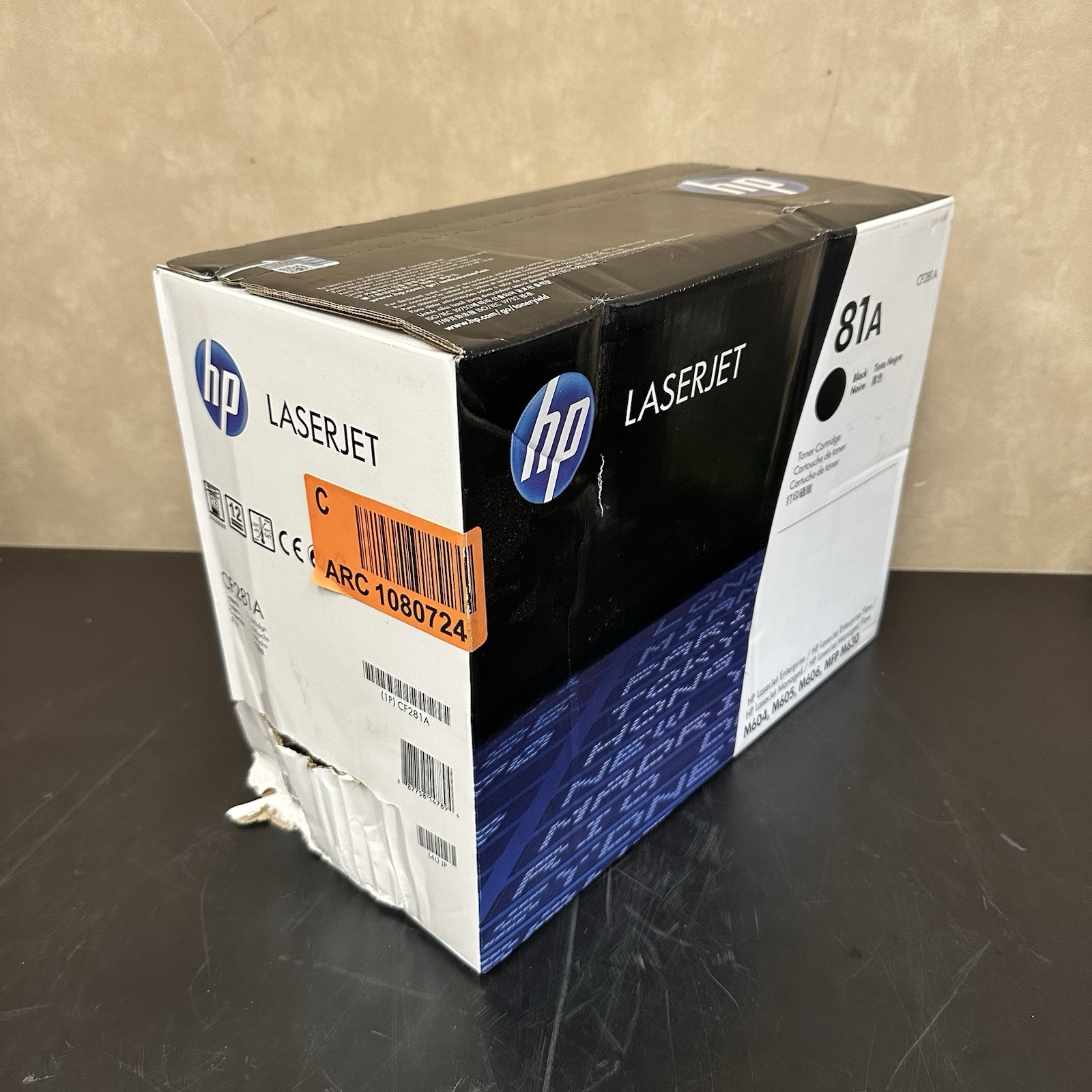 HP 81A Black Toner Cartridge CF281A LaserJet Enterprise OEM New Damaged Box